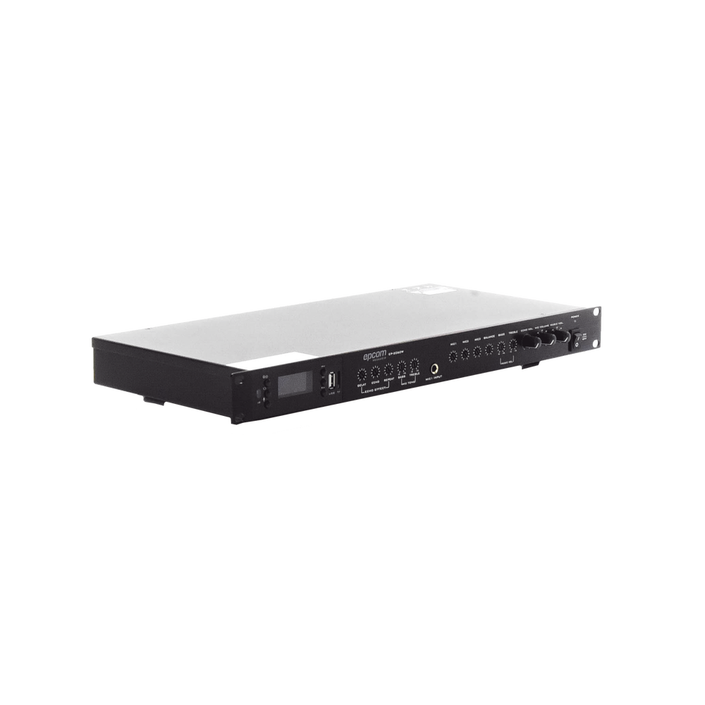 Amplificador de Audio | 2 x 60W | Baja Impedancia 4 - 8&Omega; | Reproductor Bluetooth, USB, SD | Efectos Integrados Delay, Echo, Repeat
