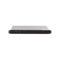 Amplificador de Audio | 1 canal | 350 W | Sistema 100V y Baja Impedancia | 4 Entradas de Micrófono Balanceadas | Bluetooth | USB | SD | FM | Montaje en Rack
