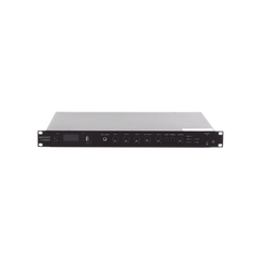 Amplificador de Audio | 1 canal | 350 W | Sistema 100V y Baja Impedancia | 4 Entradas de Micrófono Balanceadas | Bluetooth | USB | SD | FM | Montaje en Rack