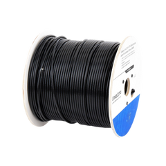 Bobina de cable de 305 m (1000 ft) Cat5e, Aleación de Cobre y Aluminio (CCA), color Negro, Uso Intemperie, Doble Forro