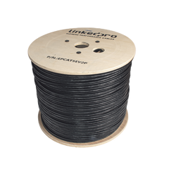Bobina de Cable Siamés Cat5E CCA + 2 Cables Gruesos (16 AWG) para Alimentar Cámaras Más Lejos / 305m / Instalación en Exterior / Uso Industrial para Climas Extremos