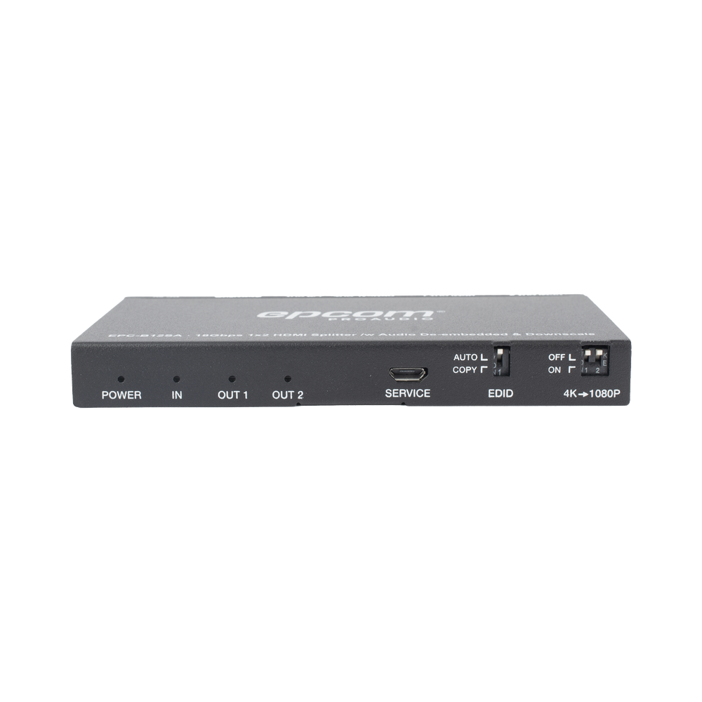 Splitter HDMI 1x2 | 4K@60Hz | Extractor de Audio | Down Scaler | HDR  4:4:4 | EDID | 18Gbps