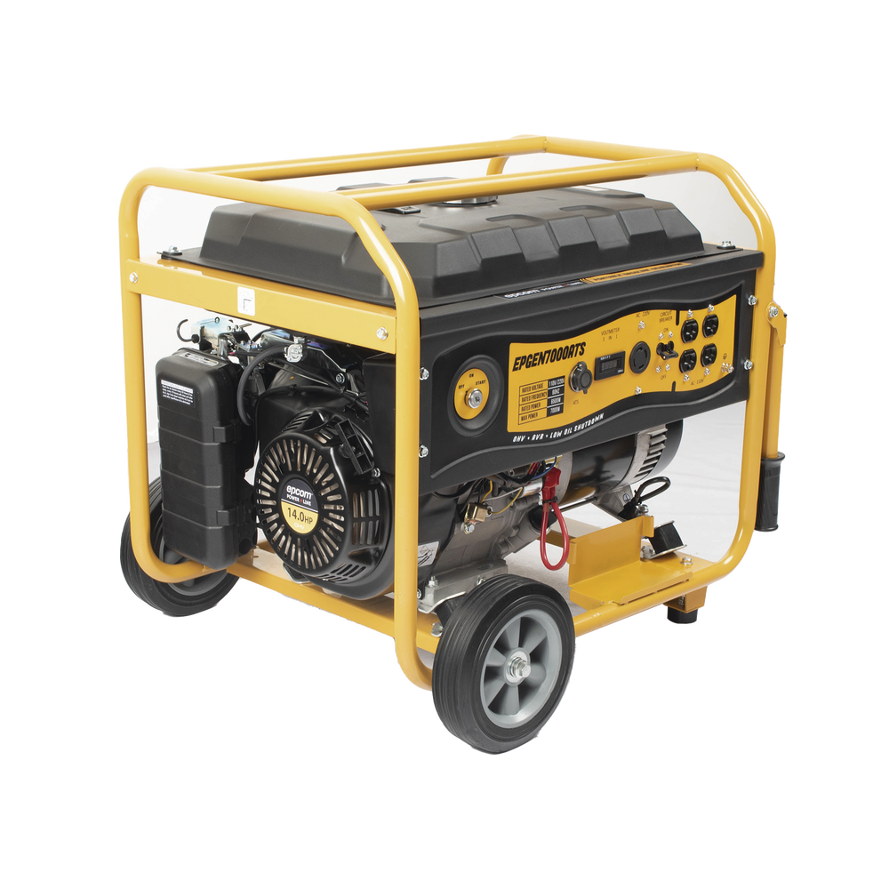 Generador a Gasolina / Planta de Emergencia con Encendido Automático, 6.5KW, 220Vac 2 Fases, Jaula con Ruedas para Fácil Traslado