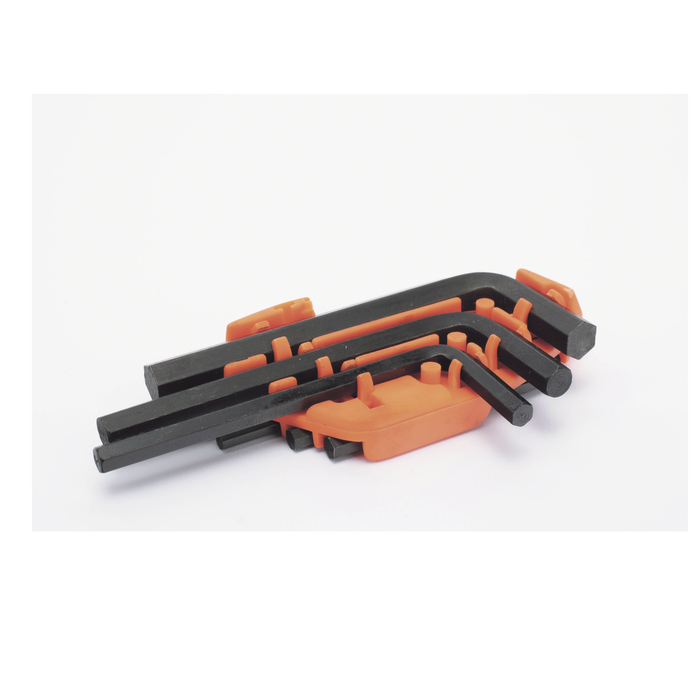 Juego de 10 Llaves Hexagonales (Allen) Milimétricas con Portallaves Plástico.
