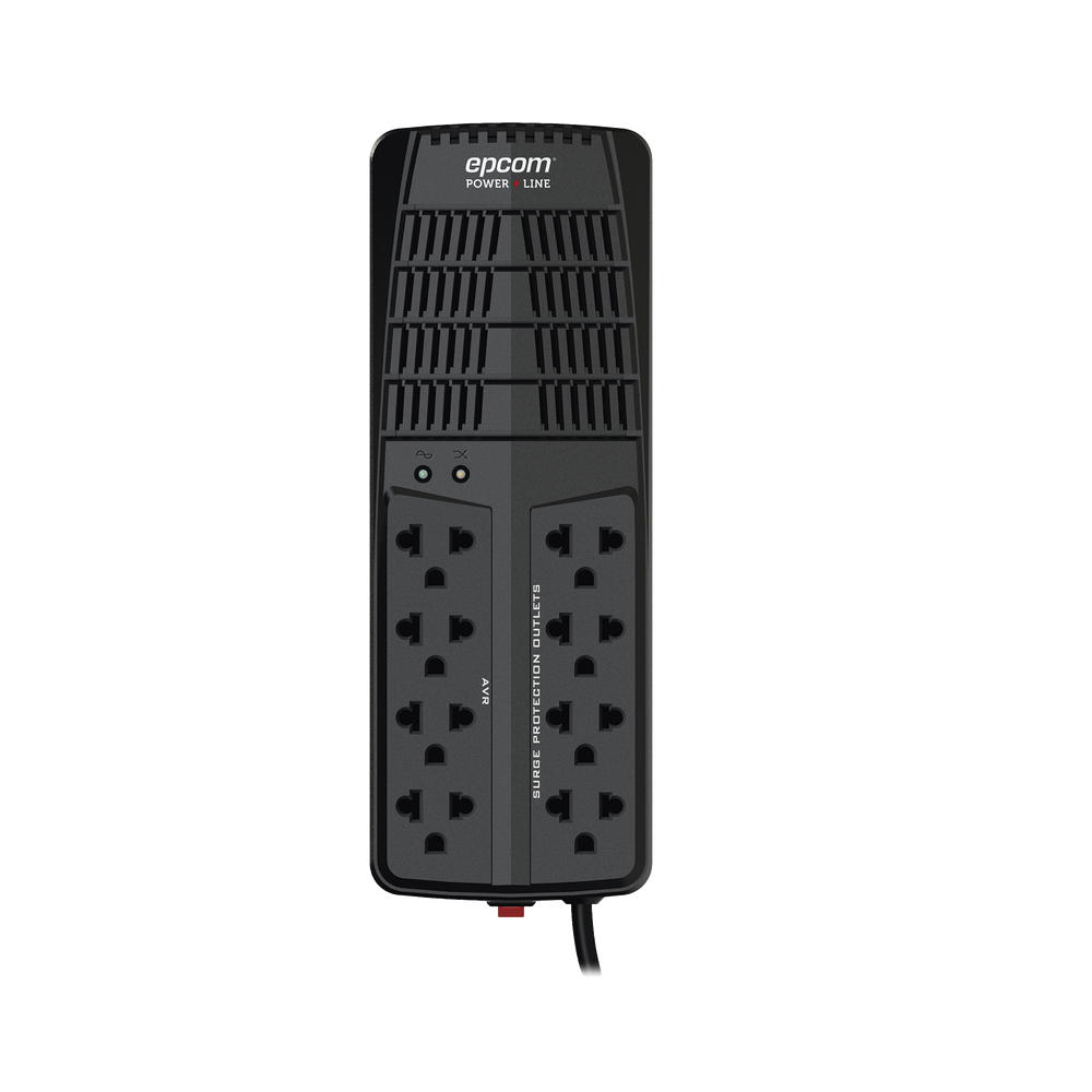 Regulador de Voltaje 1000 VA-500 W /  4 Contactos con AVR / 4 Contactos con Supresor de Picos / Protección RJ11