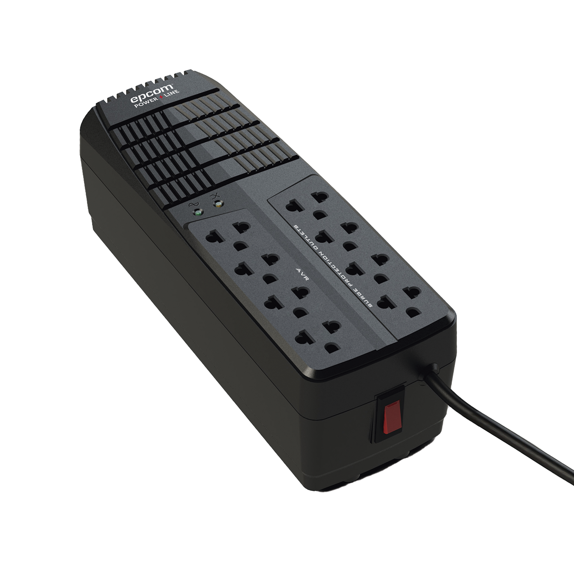 Regulador de Voltaje 2000 VA-1000 W / 4 Contactos con AVR / 4 Contactos con Supresor de Picos / Protección RJ11