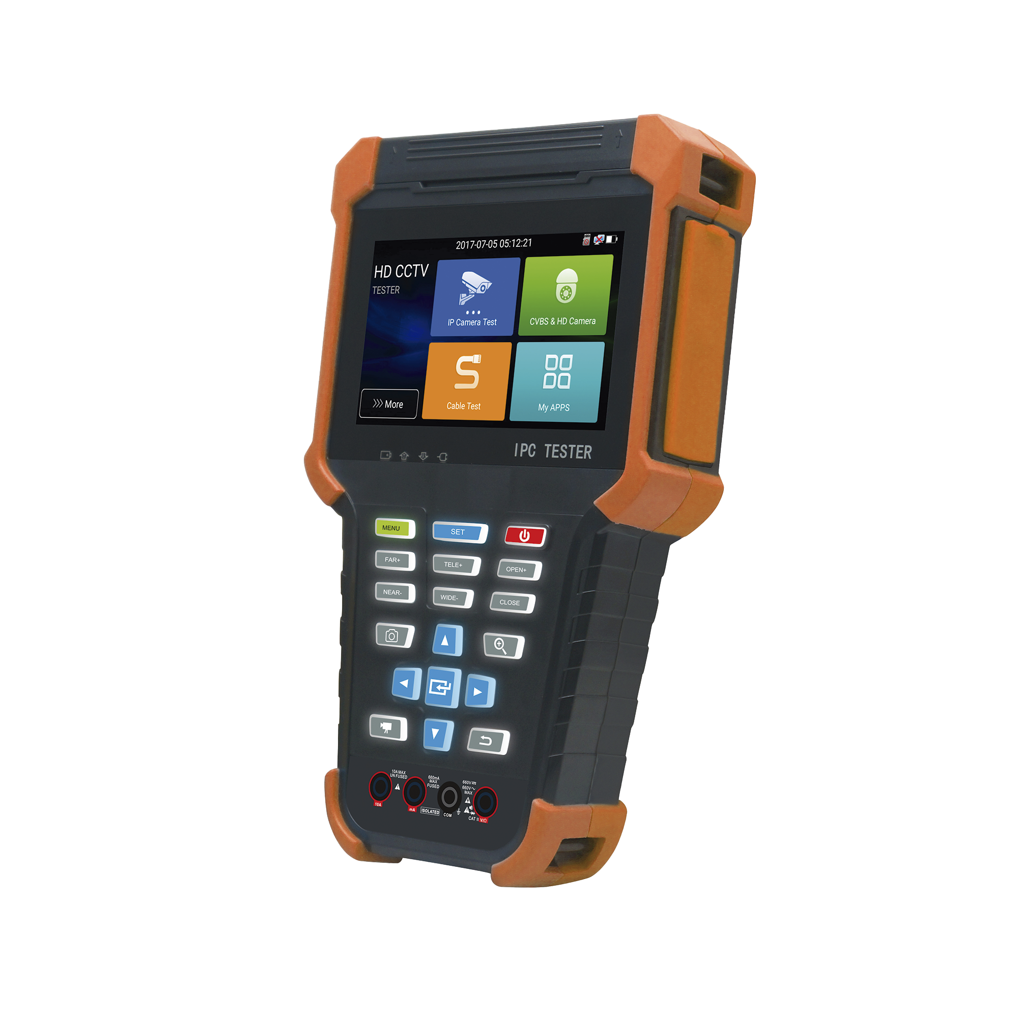 Tester de Video Profesional | Pantalla 4" Touch | Ideal para Cámaras IP/ HD (TVI, CVI, AHD y CVBS) | 4K | H.265/H.264 | PoE | WiFi | Cable Tester | Multímetro Digital | Todo en Uno para tu CCTV.