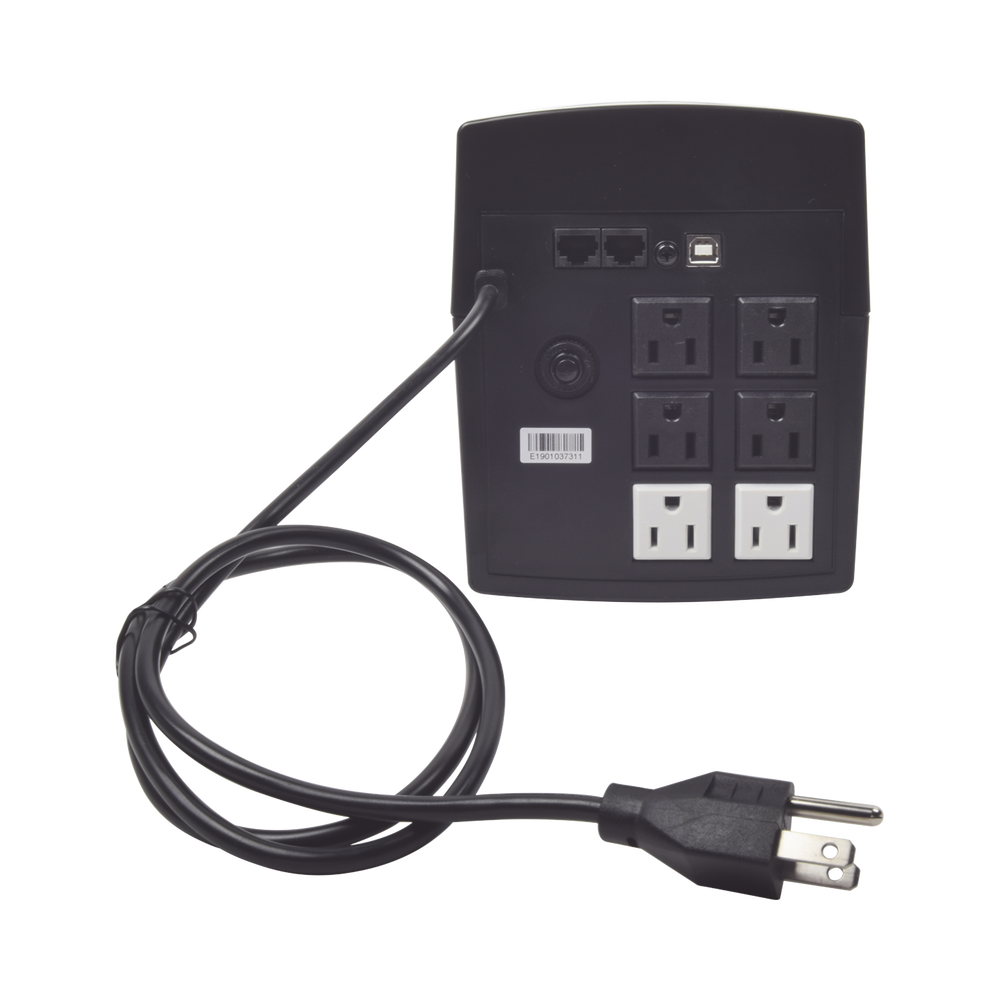 UPS de 1200VA/720W / Protección contra Descarga, Sobretensión y Picos Transitorios / Entrada y Salida 120 Vca / Clavija NEMA 5-15P / 6 Tomas NEMA 5-15R