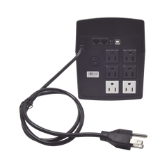 UPS de 1200VA/720W / Protección contra Descarga, Sobretensión y Picos Transitorios / Entrada y Salida 120 Vca / Clavija NEMA 5-15P / 6 Tomas NEMA 5-15R