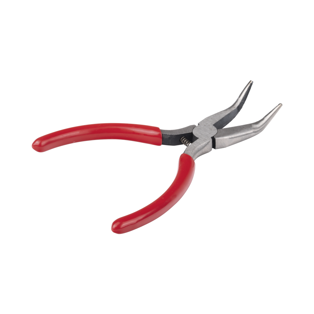 Pinza punta Curveada de 5” con Mango Forrado Plástico.