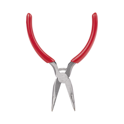Pinza punta Curveada de 5” con Mango Forrado Plástico.