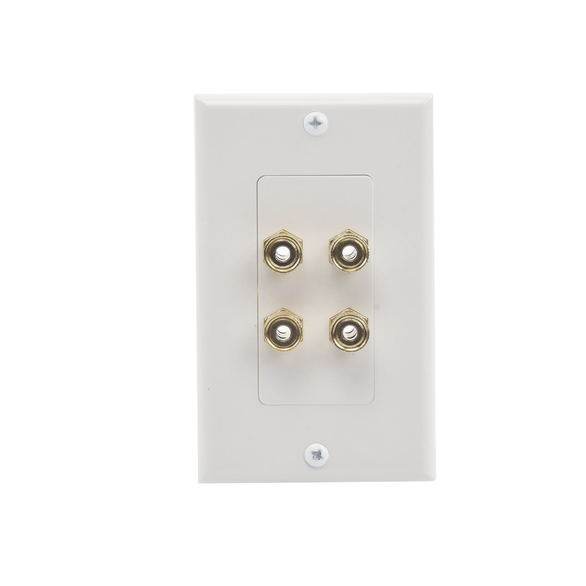 Placa de Pared | Postes de Unión Tipo Banana | Conexión para 2 Altavoces | Fácil Instalación | Conectores Chapados en Oro