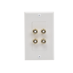Placa de Pared | Postes de Unión Tipo Banana | Conexión para 2 Altavoces | Fácil Instalación | Conectores Chapados en Oro