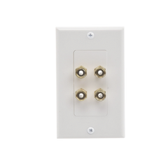 Placa de Pared | Postes de Unión Tipo Banana | Conexión para 2 Altavoces | Fácil Instalación | Conectores Chapados en Oro