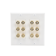 Placa de Pared | Postes de Unión Tipo Banana | Conexión para 6 Altavoces | Fácil Instalación | Conectores Chapados en Oro