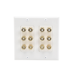 Placa de Pared | Postes de Unión Tipo Banana | Conexión para 6 Altavoces | Fácil Instalación | Conectores Chapados en Oro