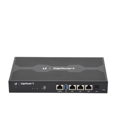 EdgeRouter 4, con 3 puertos 10/100/1000 Mbps + 1 puerto SFP, con funciones avanzadas de ruteo