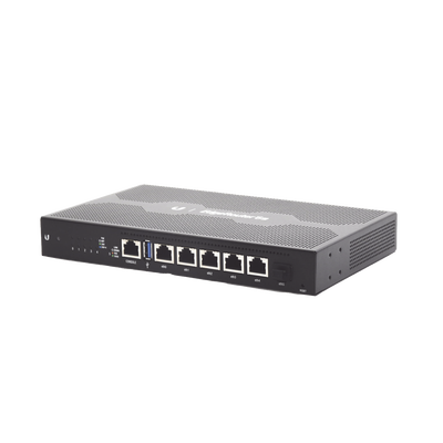 EdgeRouter 6 PoE pasivo 24 V, con 5 puertos 10/100/1000 Mbps + 1 puerto SFP, con funciones avanzadas de ruteo