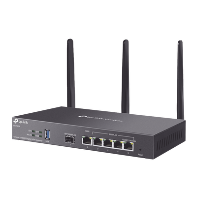 Router Omada VPN / SDN Multi-WAN Gigabit / 1 Puerto WAN SFP Gigabit / 1 Puerto WAN RJ45 Gigabit / 2 Puertos LAN RJ45 Gigabit / 2 Puertos Configurables LAN/WAN / 150,000 Sesiones Concurrentes / Administración Centralizada Omada o Stand-Alone