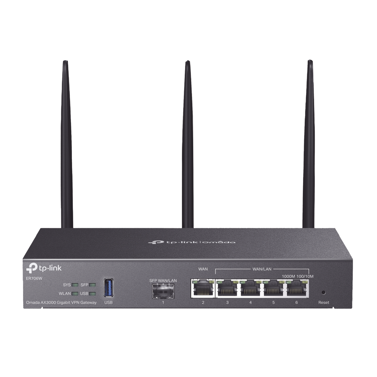 Router Omada VPN / SDN Multi-WAN Gigabit / 1 Puerto WAN SFP Gigabit / 1 Puerto WAN RJ45 Gigabit / 2 Puertos LAN RJ45 Gigabit / 2 Puertos Configurables LAN/WAN / 150,000 Sesiones Concurrentes / Administración Centralizada Omada o Stand-Alone