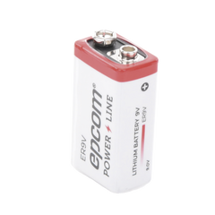 Batería de Litio 9V / 1200 mAh / Cloruro de Tionilo / No Recargable / Operación -60°C a +85°C / Acero Inoxidable