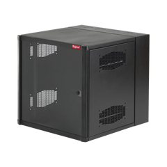 Gabinete AccessPlus de 12 UR Montaje en Pared de 19in, Rieles Numerados y Roscados #10-32, Puerta con Ventana de Seguridad, 600 mm de Ancho, 637 mm de Profundidad, Color Negro