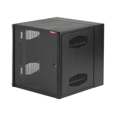 Gabinete AccessPlus de Montaje en Pared de 19in, Rieles Numerados y Roscados #10-32, Puerta con Ventana de Seguridad, 600 mm de Ancho, 637 mm de Profundidad, 26 UR, Color Negro