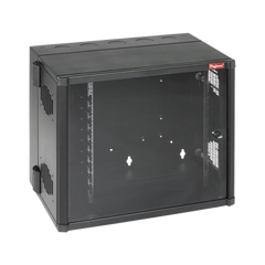 Gabinete AccessPlus de Montaje en Pared de 19in, Rieles Numerados y Roscados #10-32, Puerta con Ventana de Seguridad, 700 mm de Ancho, 637 mm de Profundidad, 26 UR, Color Negro