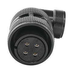 Conector Plug en Ángulo Recto de 4 Contactos Hembra Soldables para Radio de Locomotora.