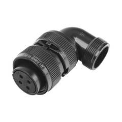 Conector Plug en Ángulo Recto de 4 Contactos Hembra Soldables para Radio de Locomotora.