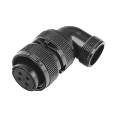 Conector Plug en Ángulo Recto de 4 Contactos Hembra Soldables para Radio de Locomotora.