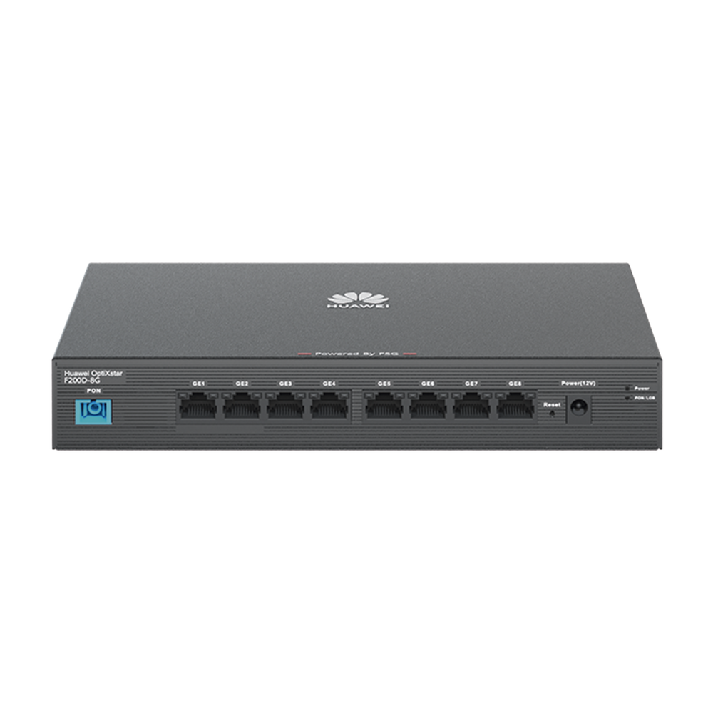 HUAWEI MiniFTTO - ONU Gigabit / 8 puertos 10/100/1000Mbps + 1  PON (SC/UPC)/ Downstream 2.488 Gbps / Upstream 1.244 Gbps / modo puente / Administración Nube