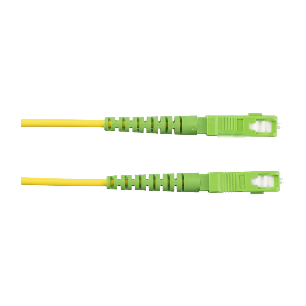 Jumper de Fibra Optica Monomodo 9/125 OS2, SC/APC-SC/APC Simplex, OFNR (Riser), Color Amarillo, 1 Metro (3.28 Pies)