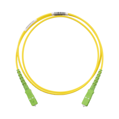 Jumper de Fibra Optica Monomodo 9/125 OS2, SC/APC-SC/APC Simplex, OFNR (Riser), Color Amarillo, 1 Metro (3.28 Pies)