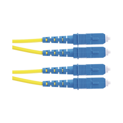 Jumper de Fibra Optica Monomodo 9/125 OS2, SC-SC Duplex, OFNR (Riser), Color Amarillo, 2 Metros