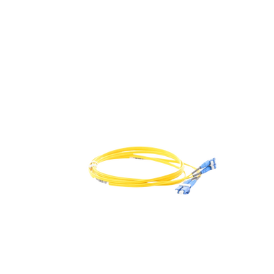 Jumper de Fibra Optica Monomodo 9/125 OS2, LC-LC Duplex, OFNR (Riser), Color Amarillo, 2 Metros