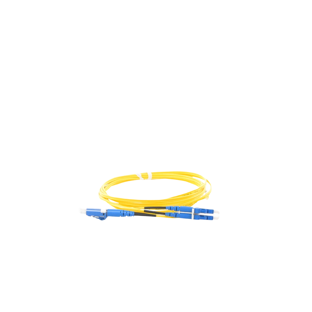 Jumper de Fibra Optica Monomodo 9/125 OS2, LC-LC Duplex, OFNR (Riser), Color Amarillo, 2 Metros (6.56 Pies)