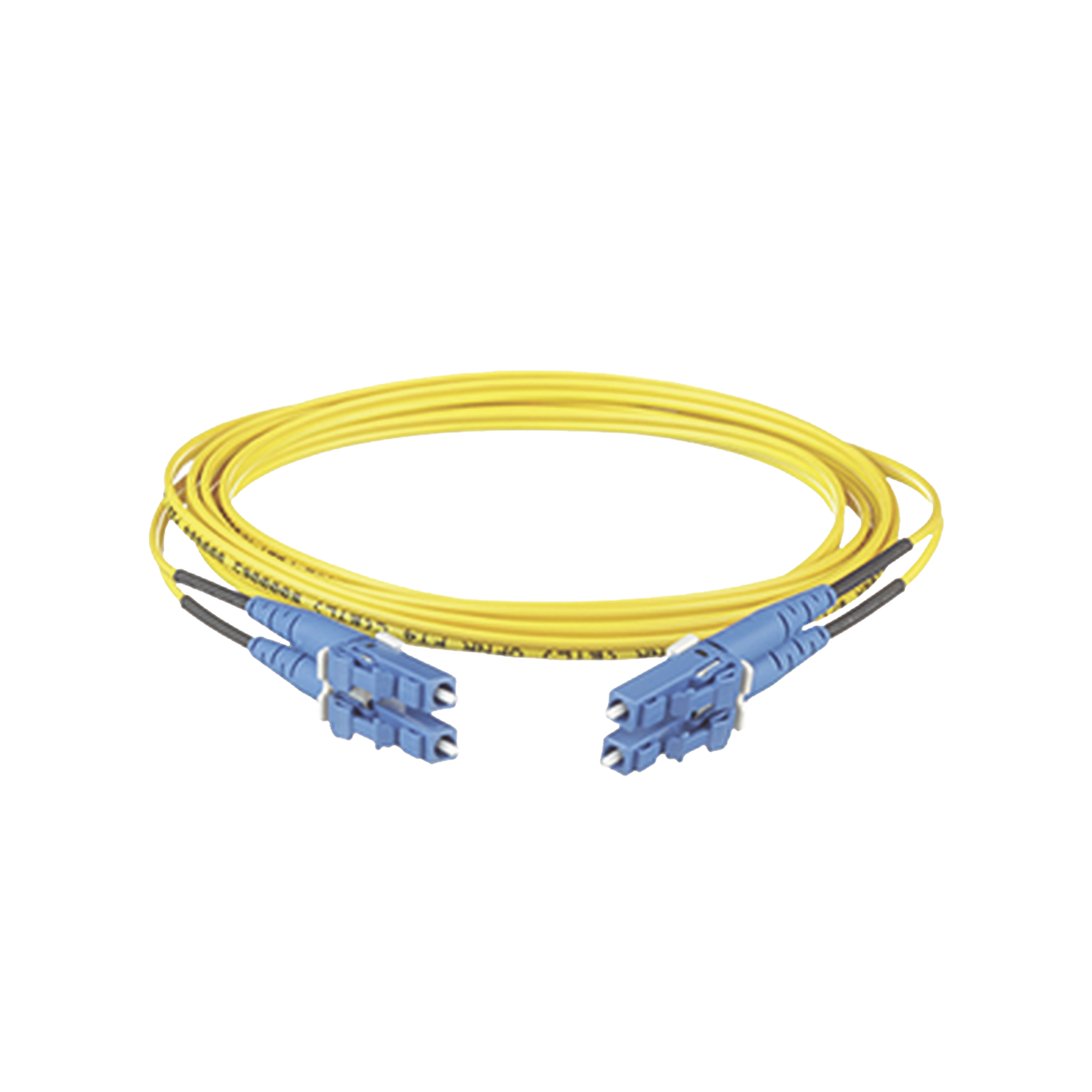 Jumper de Fibra Optica Monomodo 9/125 OS2, LC-LC Duplex, OFNR (Riser), Color Amarillo, 12 Metros (39.37 Pies)