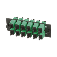 Placa Acopladora de Fibra Optica FAP, Con 12 Conectores SC/APC (12 Fibras), Para Fibra Monomodo OS1/OS2, Color Verde