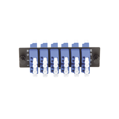 Placa Acopladora de Fibra Optica FAP, Con 12 Conectores LC Duplex (24 Fibras), Para Fibra Monomodo OS1/OS2, Color Azul