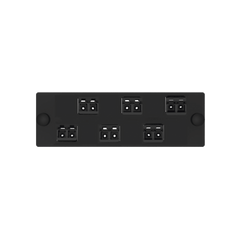 Placa Acopladora de Fibra Optica FAP, Con 6 Conectores LC Duplex (12 Fibras), Para Fibra Multimodo OM3/OM4, Color Negro
