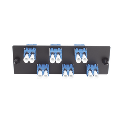 Placa Acopladora de Fibra Óptica FAP, con 6 Conectores LC Duplex (12 Fibras), para Fibra Monomodo OS1/OS2, Color Azul