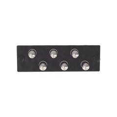 Placa Acopladora de Fibra Óptica FAP, Con 6 Conectores ST Simplex (6 Fibras), Para Fibra Monomodo OS1/OS2, Color Negro