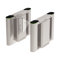 Puerta de cortesía tipo FLAP bidireccional / 30 personas por minuto / Acabado de Lujo / Apertura en 1 segundo / Acero inoxidable / Indicadores LED / Alarma por acceso denegado