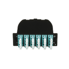 Casete OptiCom de Fibra Óptica Multimodo OM3, Con 2 Conectores MPO a 12 LC Duplex, Polaridad Método A, Pérdida de Inserción Estándar