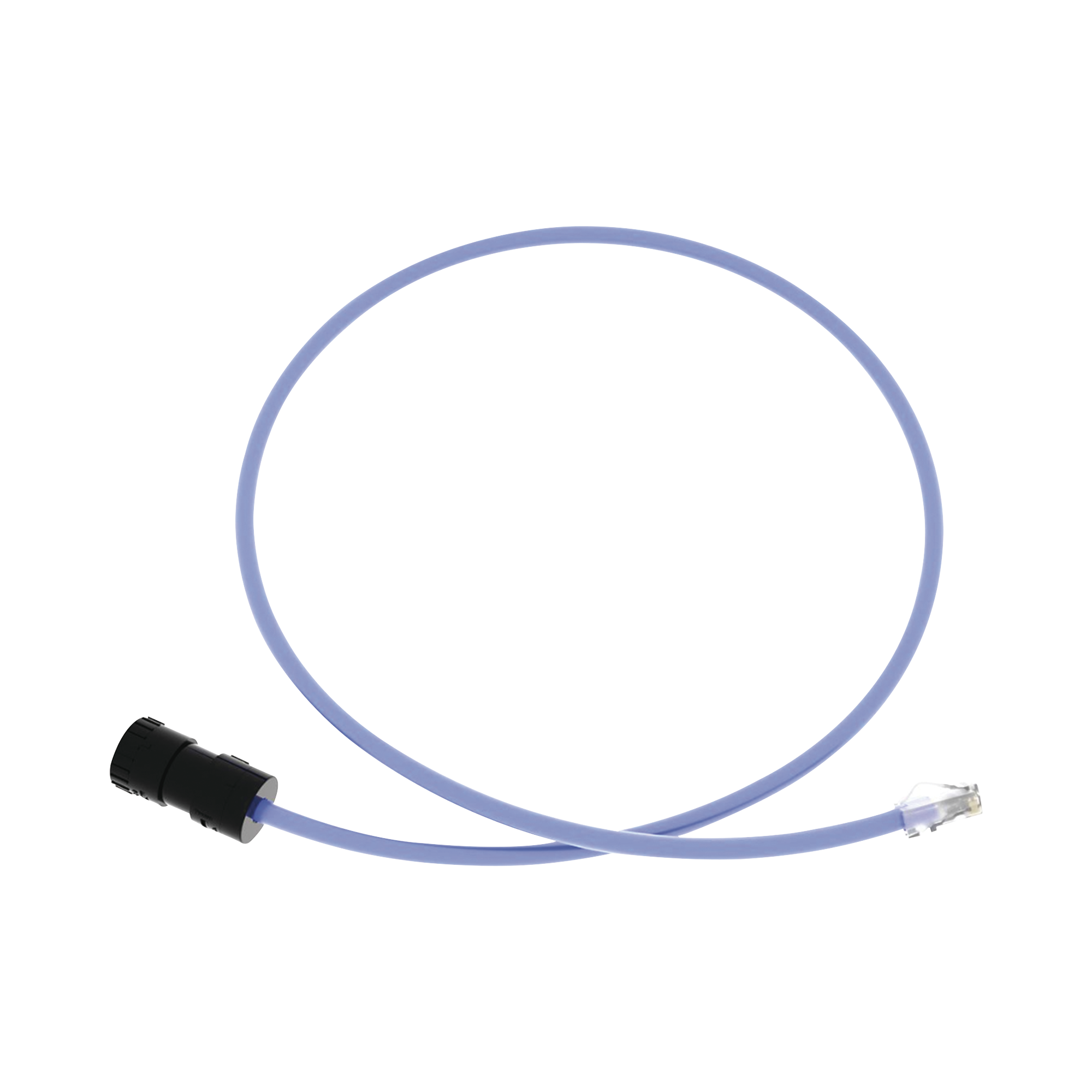 Cable de Conexión en Campo Jack a Plug RJ45, Categoría 6A, CMP (Plenum), 1 Metro (3.28 Pies), Color Azul