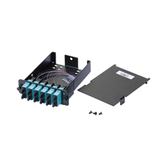 Placa Acopladora de Fibra Óptica FAP, Con 12 Pigtails y 6 Conectores SC Duplex (12 Fibras), Para Fibra Multimodo OM3/OM4, Color Aqua