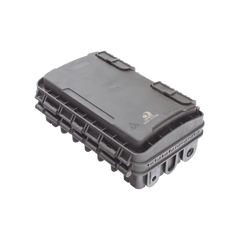 Caja de Distribución de Fibra Óptica para 24 Empalmes, con 8 acopladores SC/APC simplex, Exterior IP65, Color Negro