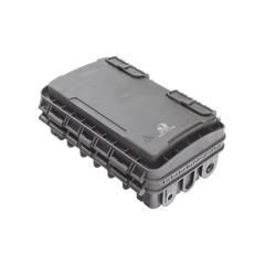 Caja de Distribución de Fibra Óptica para 24 Empalmes, con 8 acopladores SC/APC simplex, Exterior IP65, Color Negro