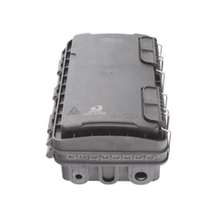 Caja de Distribución de Fibra Óptica para 24 Empalmes, con 8 acopladores SC/APC simplex, Exterior IP65, Color Negro